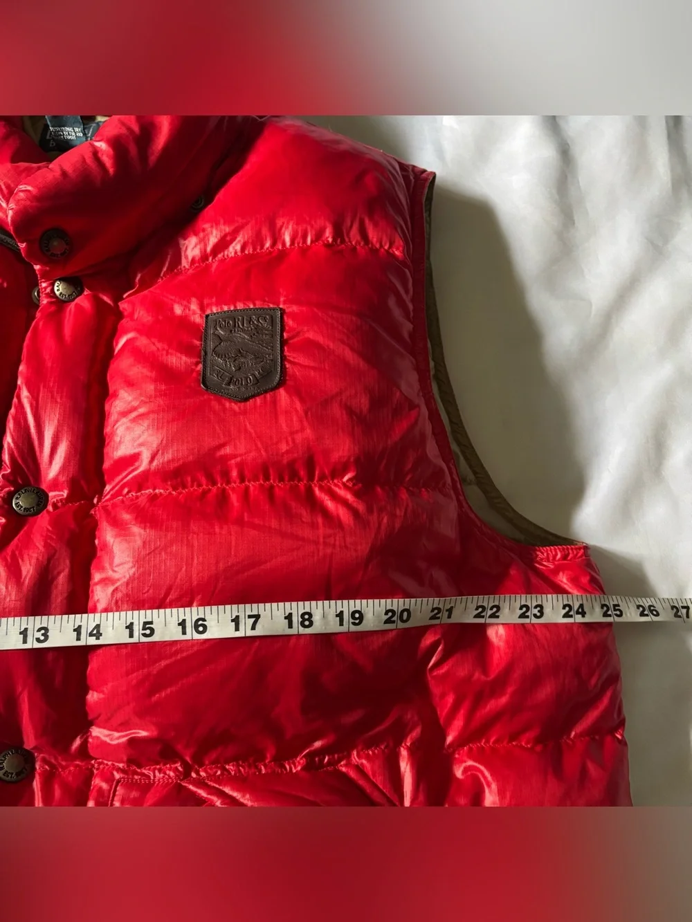 Polo Ralph Lauren Vest Mens Sz L Puffer Down Red Bubble Jacket RARE VINTAGE 90s